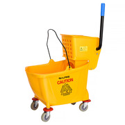 Alpine Industries 36 Qt. PVC Mop Bucket with Side Wringer, Yellow 462